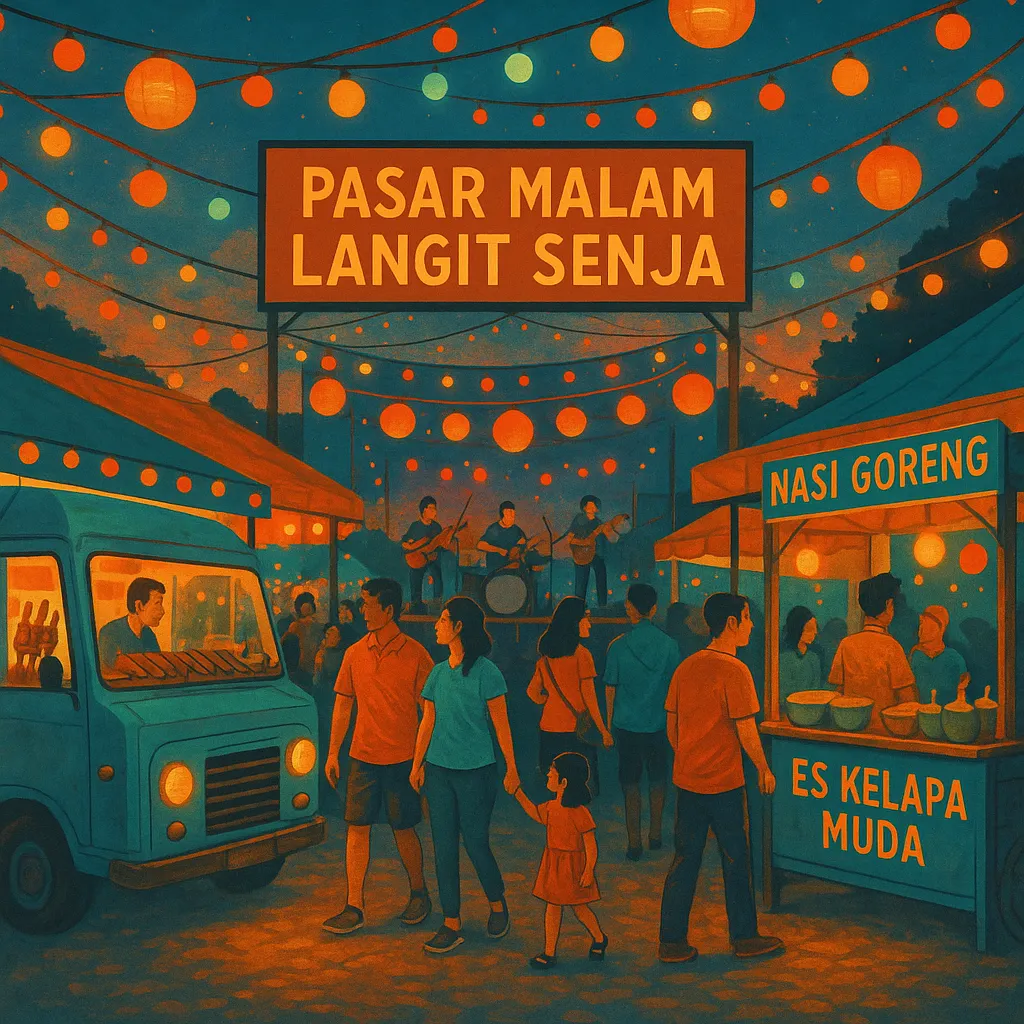 pasar malam langit senja